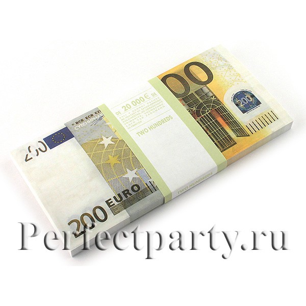 Пачка денег евро. 200 евро