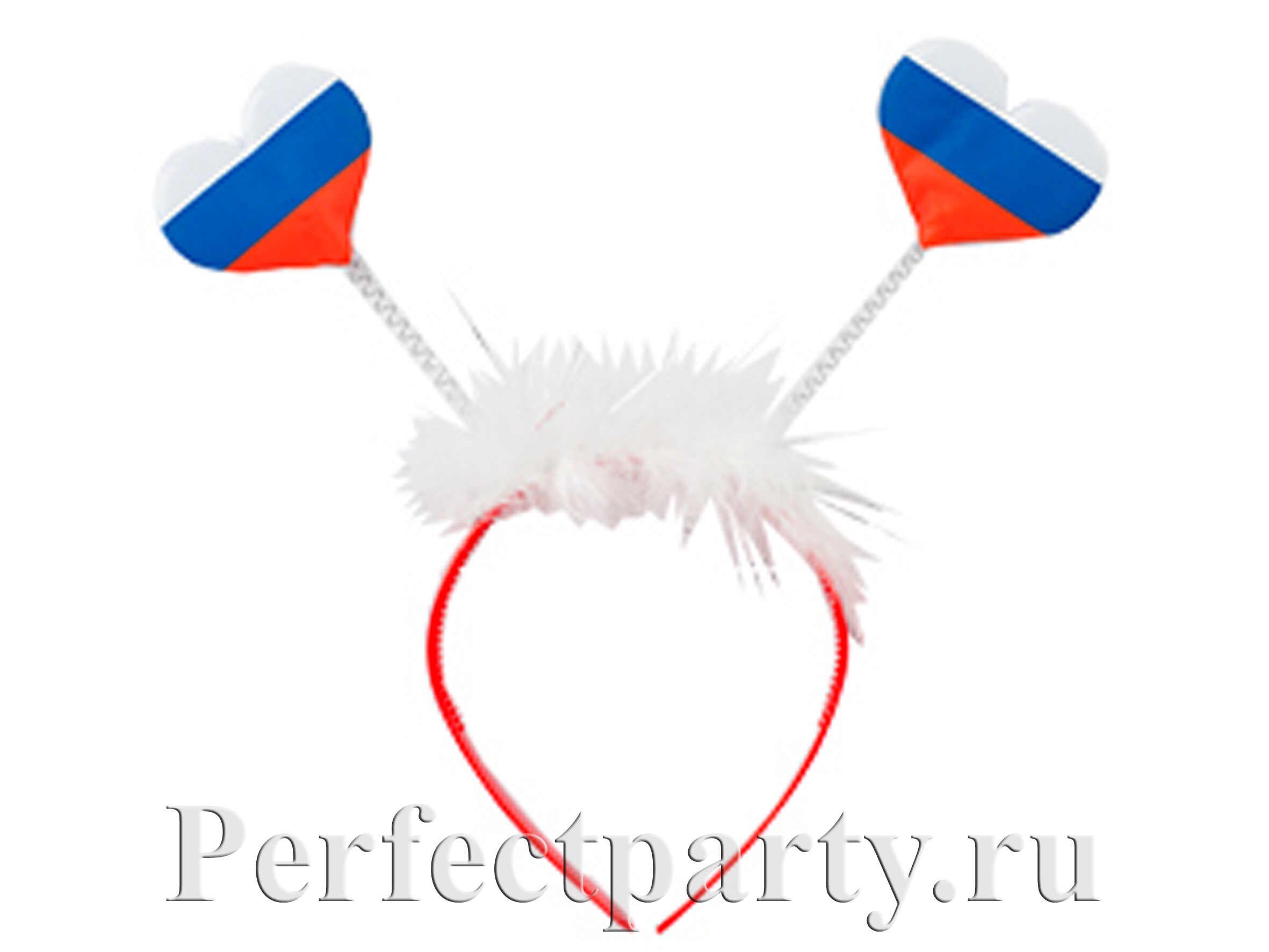 Ободок флажки-сердечки триколор