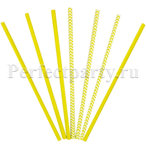 Трубочки бумажные ассорти Yellow 12(6+6)шт