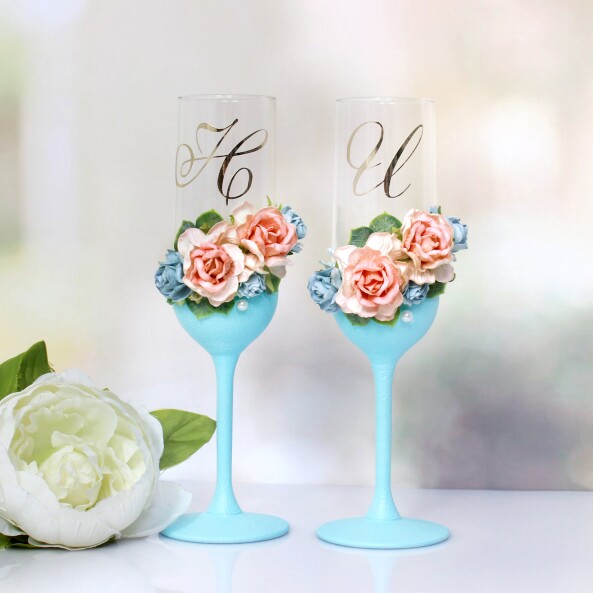 Свадебные бокалы "Розы"